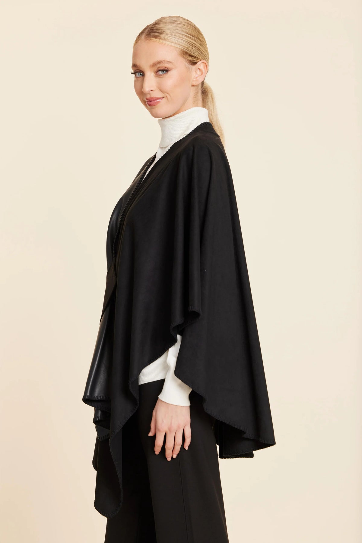 Faux Leather & Faux Suede Whipstitch Wrap