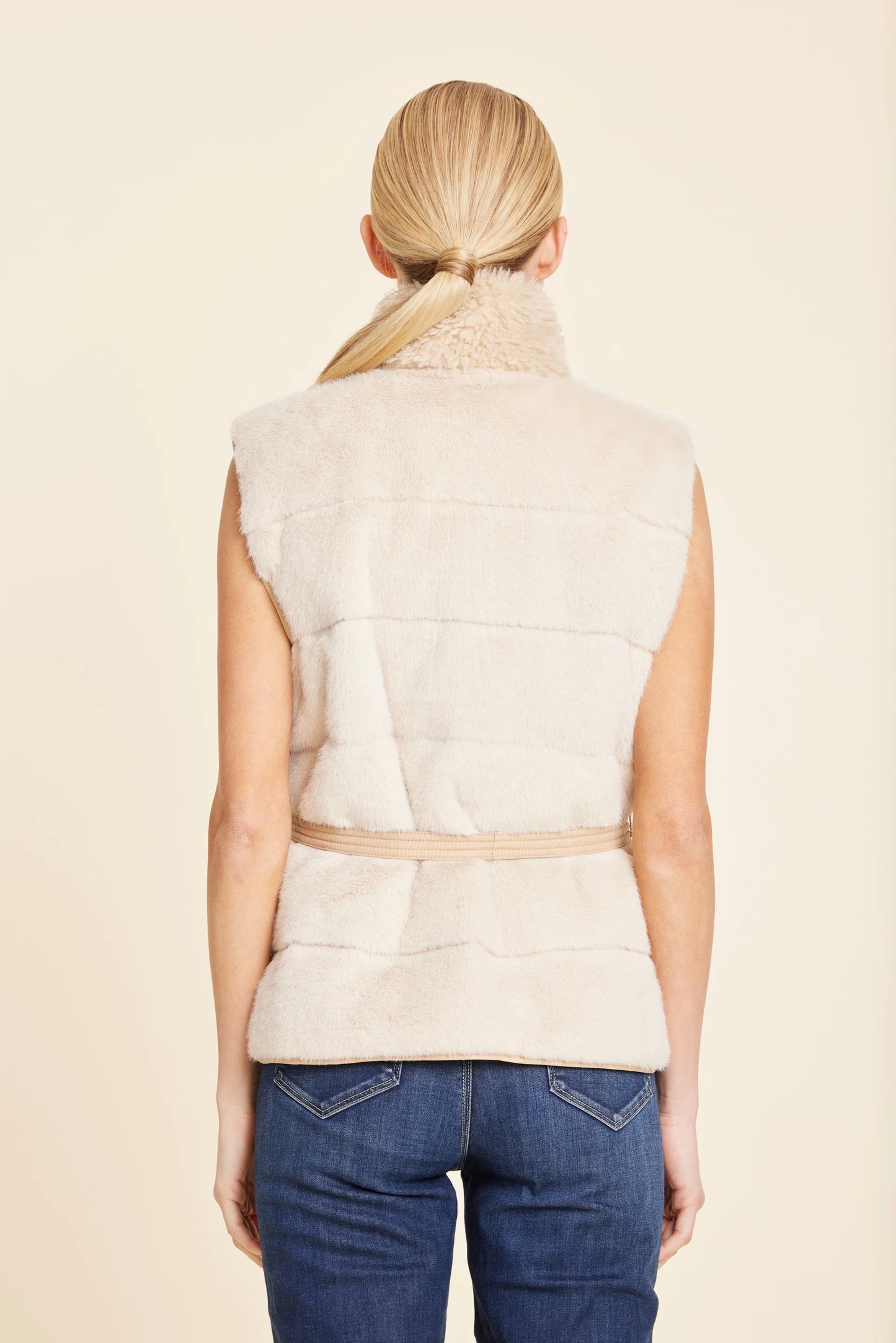 Faux Fur Shearling Trim Vest