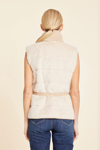 Faux Fur Shearling Trim Vest