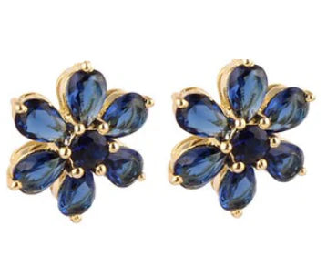 Gemstone Flower Studs