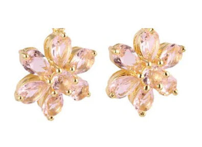 Gemstone Flower Studs