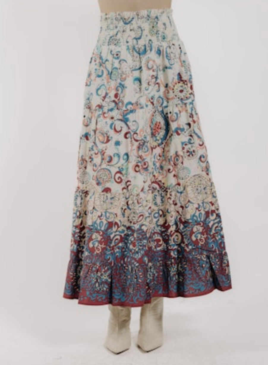 Luelle Skirt -  Andreeva Ombre Print