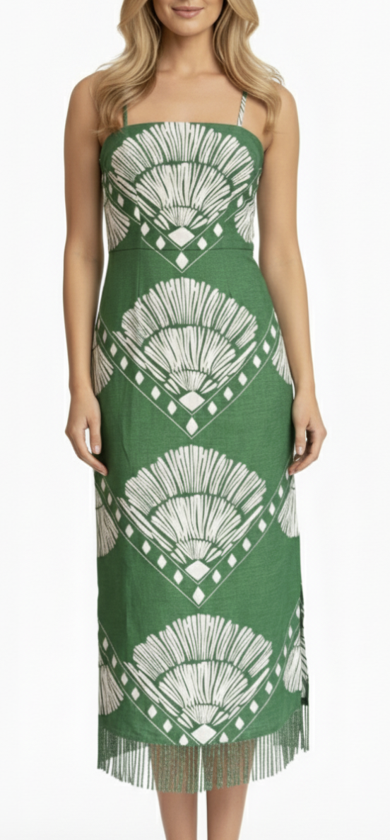 Shannon Midi-Jade Raffia