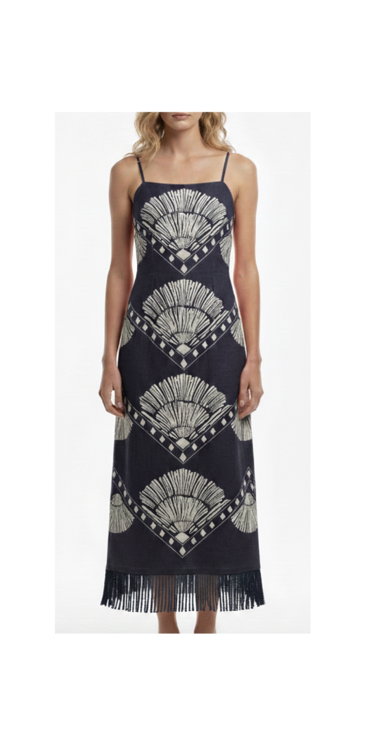 Shannon Midi - Navy Raffia