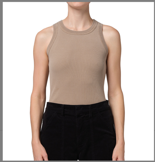Isabel Ribbed Tank-Sand Atlas