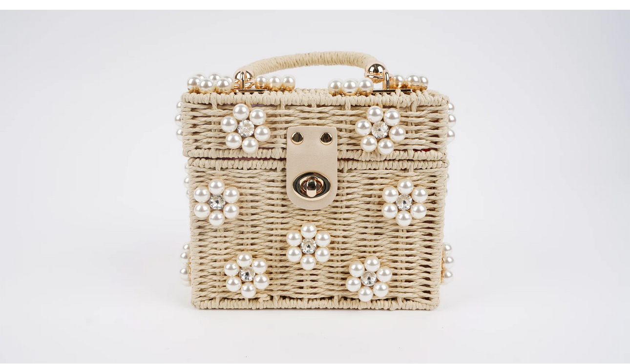Daisy Wicker  Bag-Pretty in Pearls
