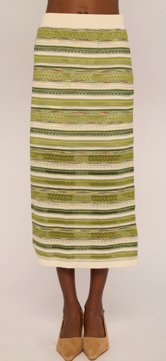 Waverly Knit Skirt - Green Space Dye