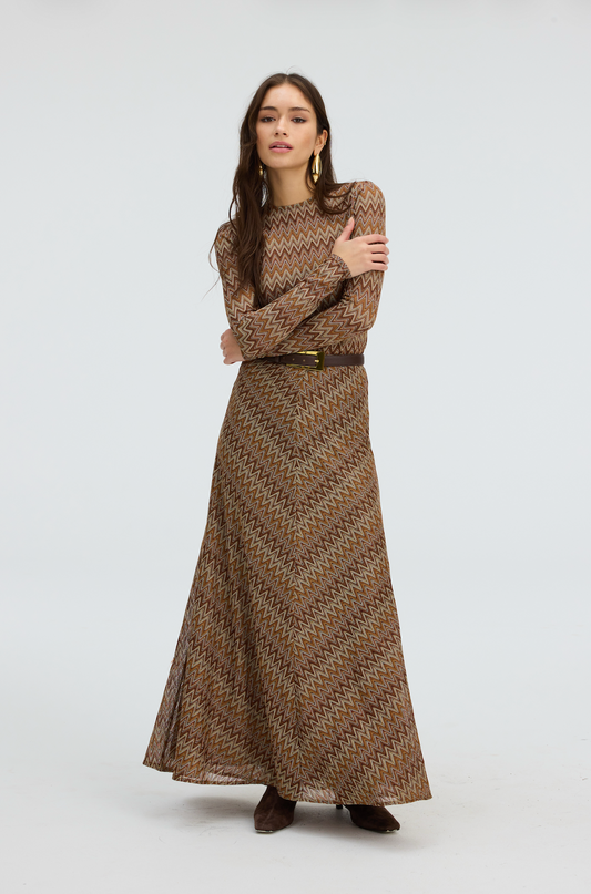 Olive Skirt  - Chestnut Multi