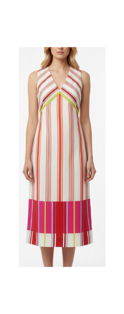 Delia Midi-Bright Stripe