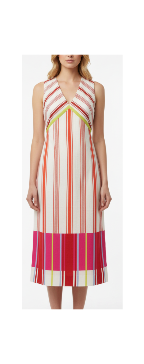 Delia Midi-Bright Stripe