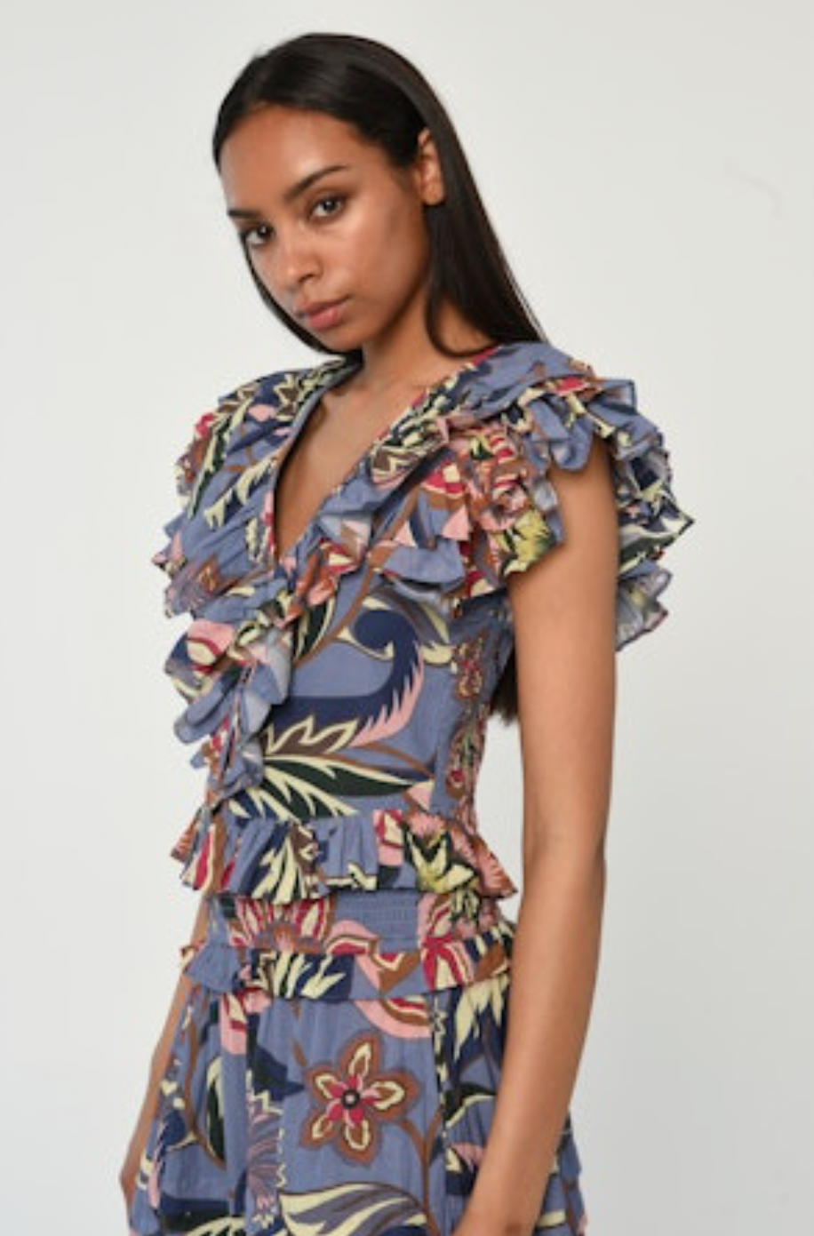 Carmella Top - Waltz Of Flowers Print