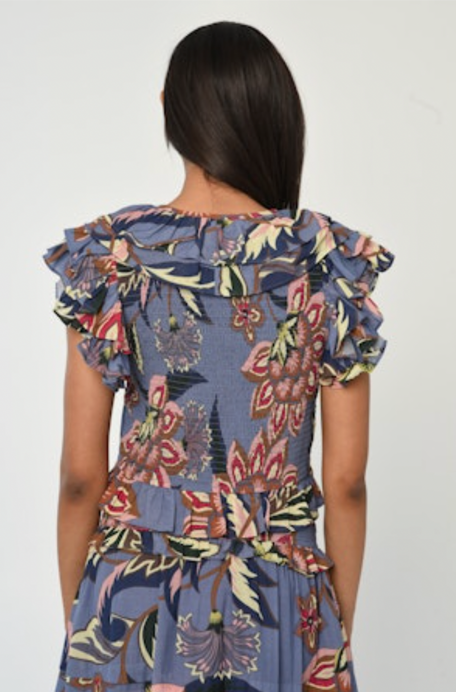 Carmella Top - Waltz Of Flowers Print