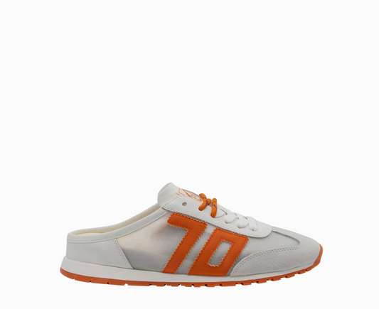 Venice in White Orange Backless Sneakers