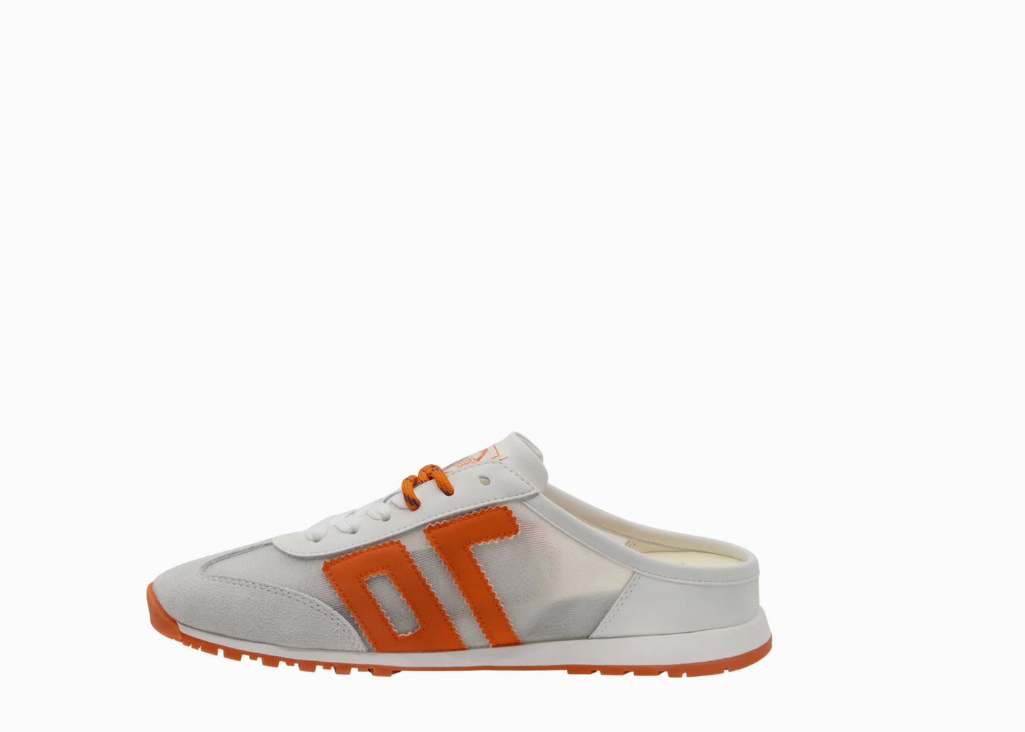 Venice in White Orange Backless Sneakers