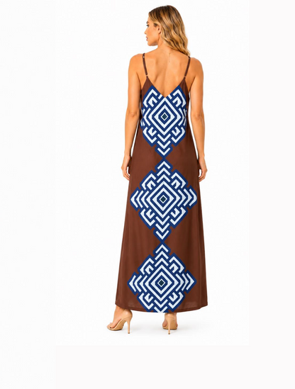 Patricia Dress - Cocoa Geo