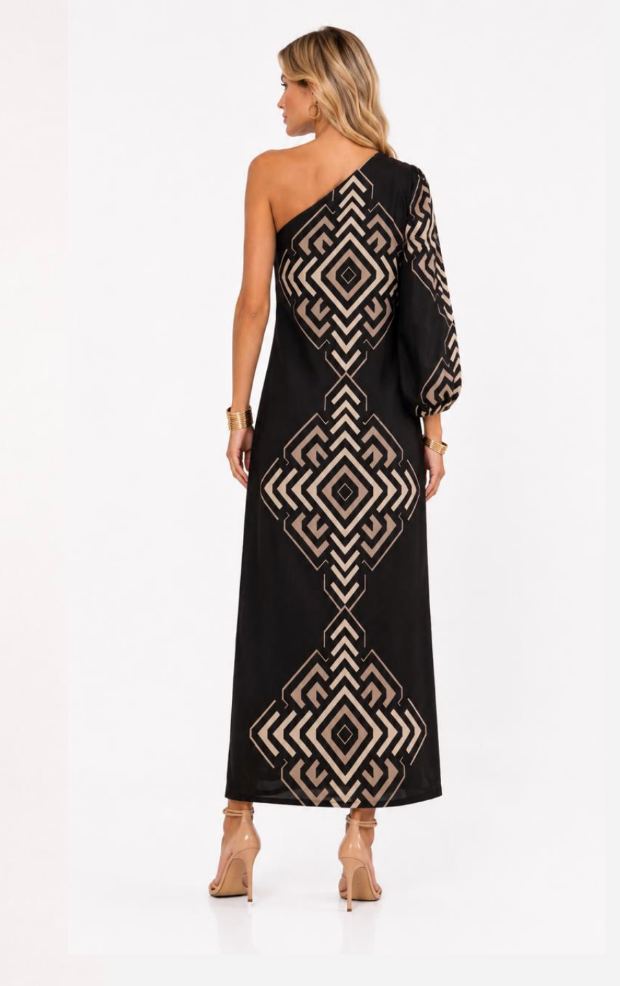 Nova Dress - Black Sand Geo