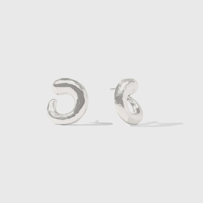 Solara Spiral Earring - Silver