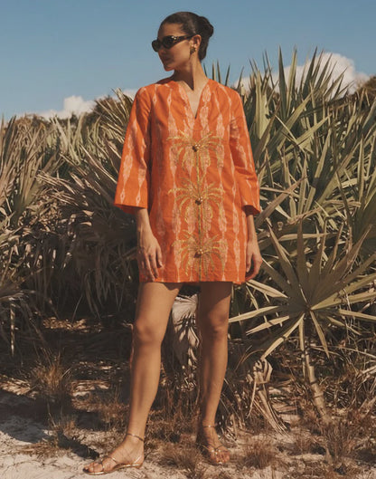 Ines Caftan Mini - Hibiscus