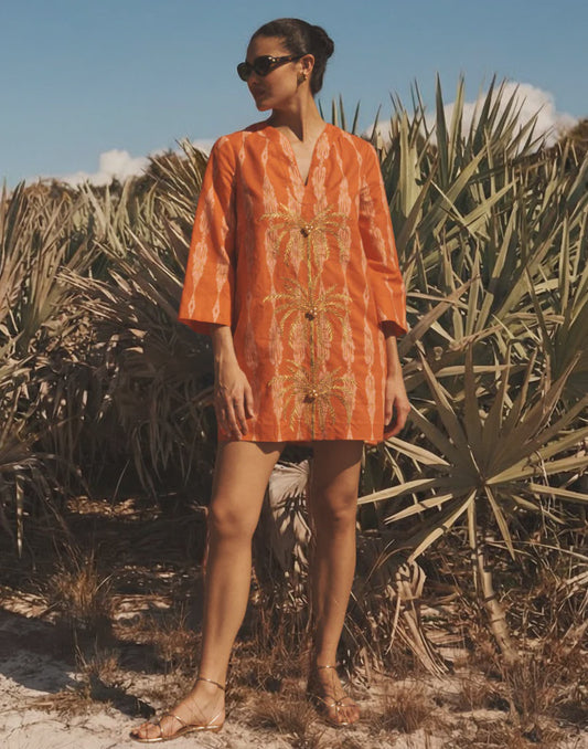 Ines Caftan Mini - Hibiscus