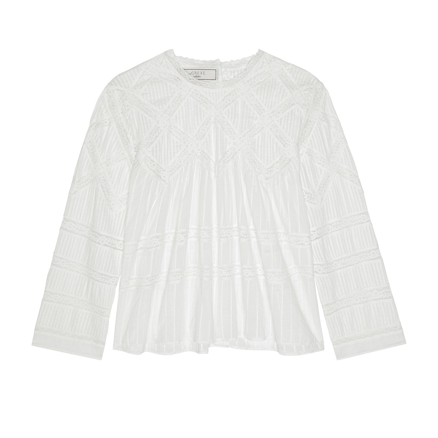 Lattice Lace Victoria Top-White