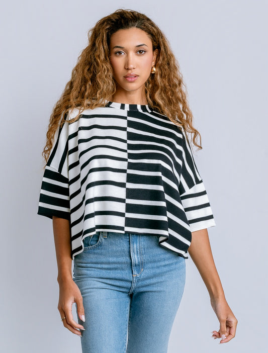 Mauro Top - Navy/White