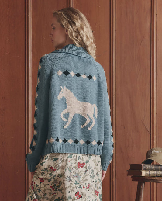 The Stable Lodge Cardigan - Blue Bell