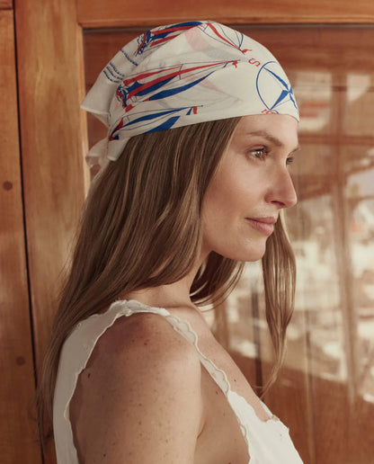 The Sailboat Bandana - White