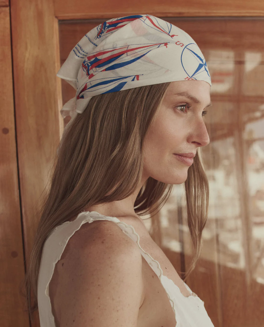 The Sailboat Bandana - White