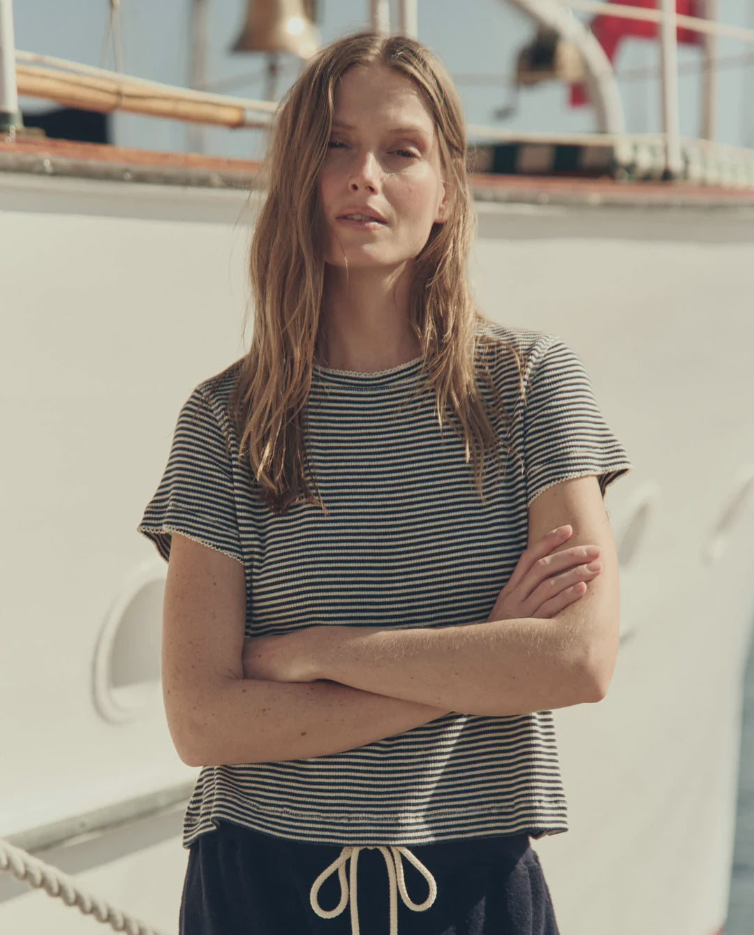 The Little Tee - Navy Stripe