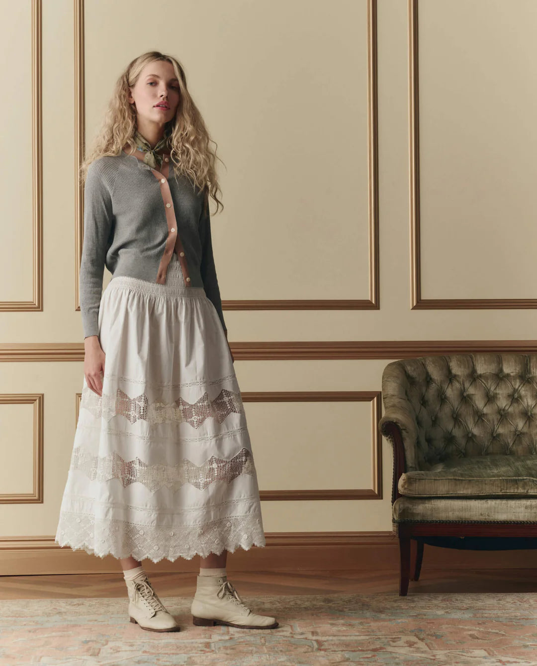 The Rosette Crochet Canary Skirt