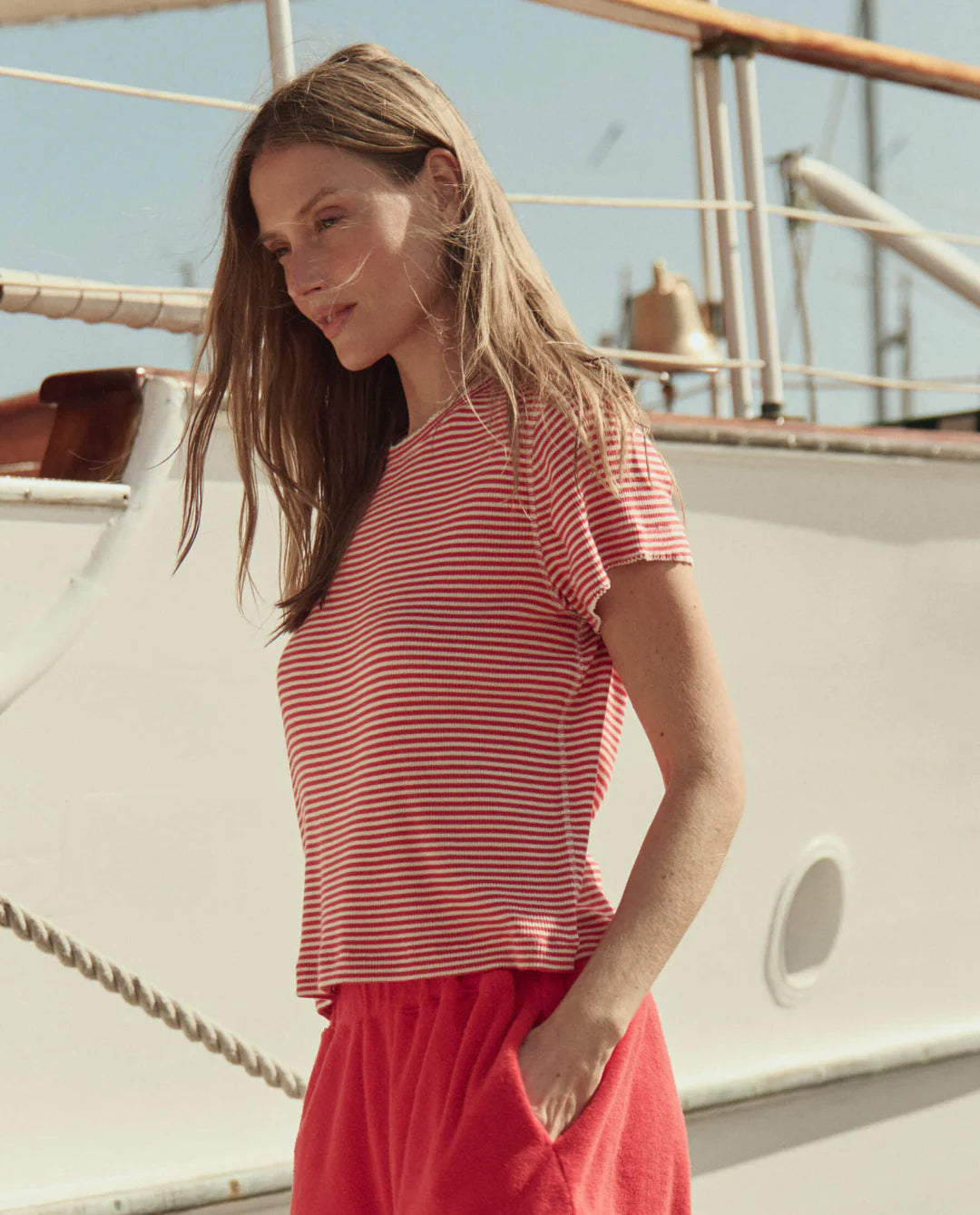 The Little Tee - Pimento Stripe