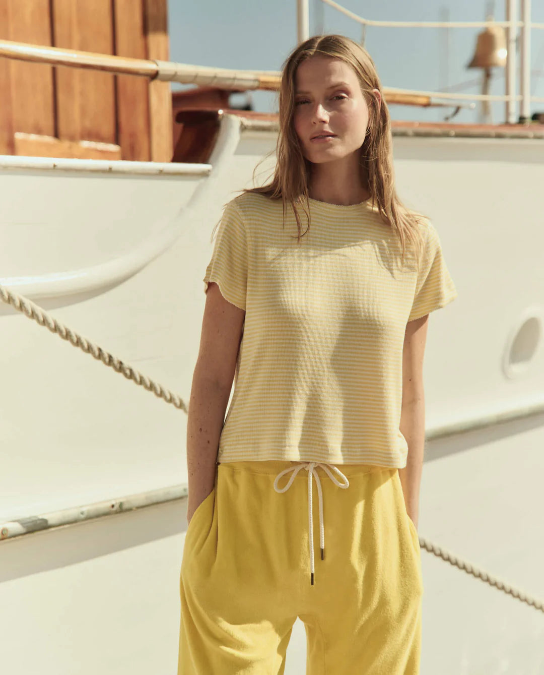 The Little Tee - Soft Yellow Stripe