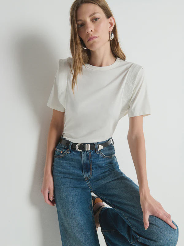 Thea Sleeve Inset Top - Porcelain