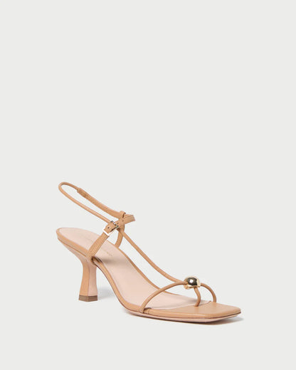 Triana Dune Leather Mid−Heel Sandal