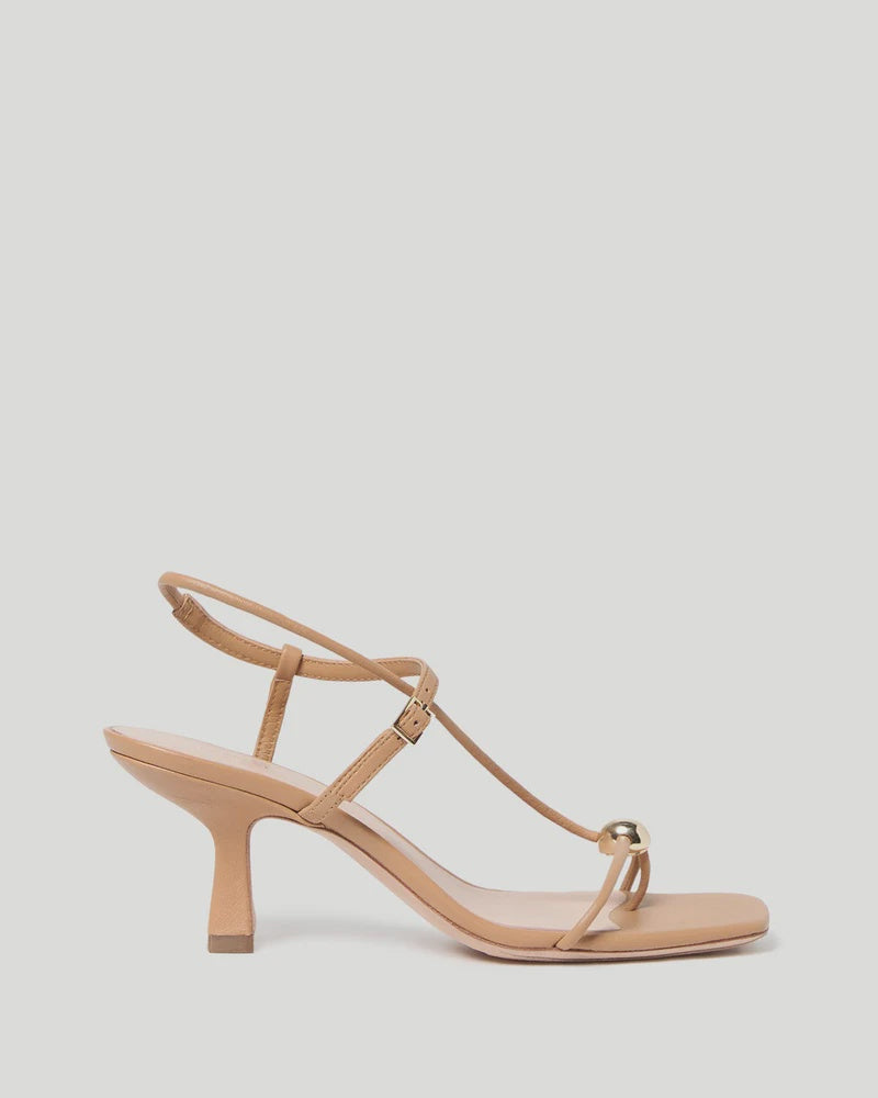 Triana Dune Leather Mid−Heel Sandal