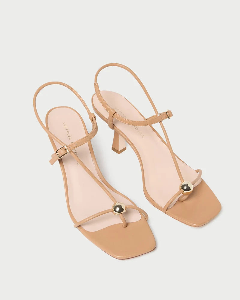 Triana Dune Leather Mid−Heel Sandal