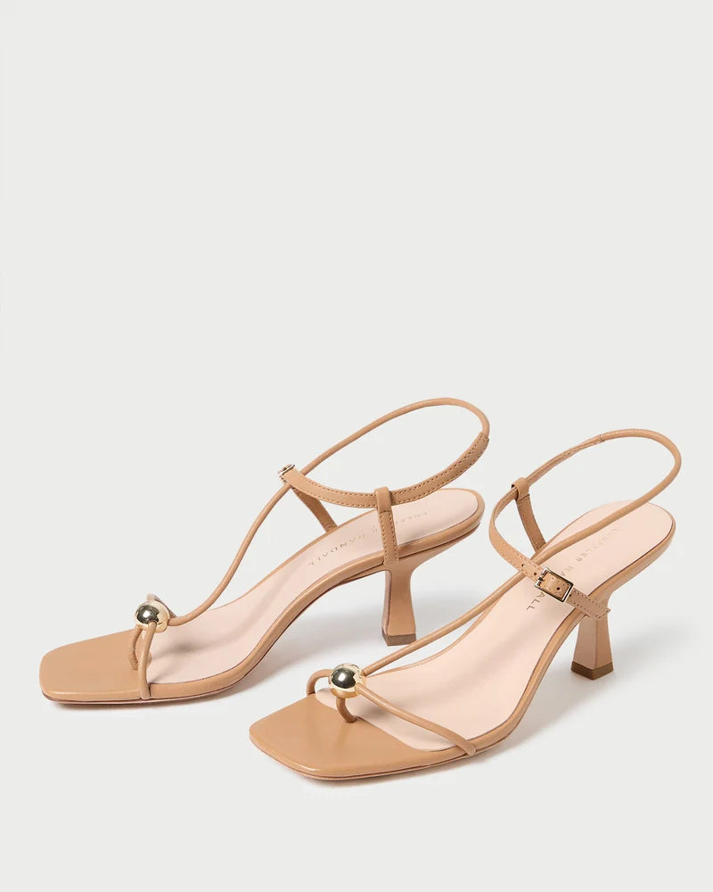 Triana Dune Leather Mid−Heel Sandal