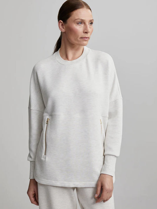 Paige Longline Sweat - Ivory Marl