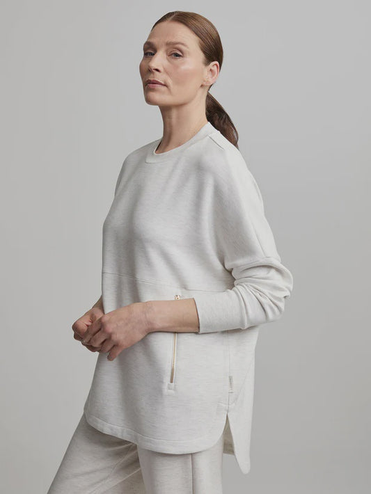 Paige Longline Sweat - Ivory Marl