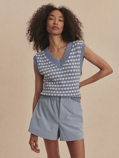 Nila Mid Rise Short - Rain Blue