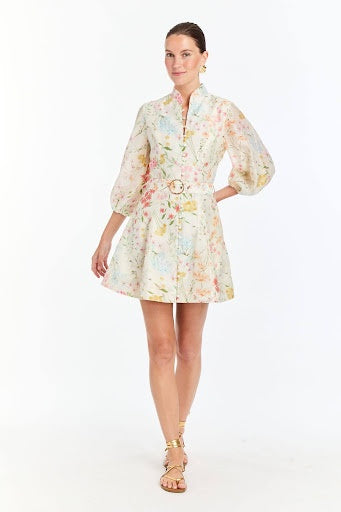 Valencia Mini Dress - Ivory/Floral