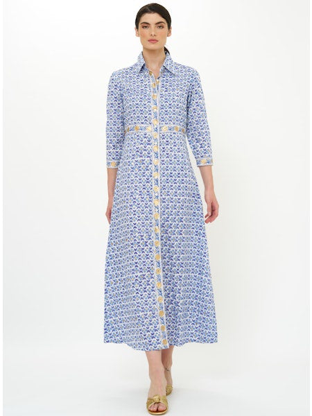 Shirt Dress Maxi - Veranda Blue