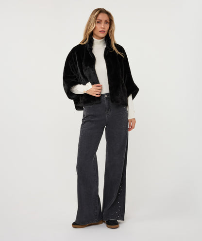 Odette Faux Fur Jacket - Black