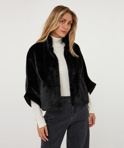 Odette Faux Fur Jacket - Black