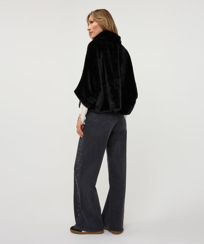 Odette Faux Fur Jacket - Black
