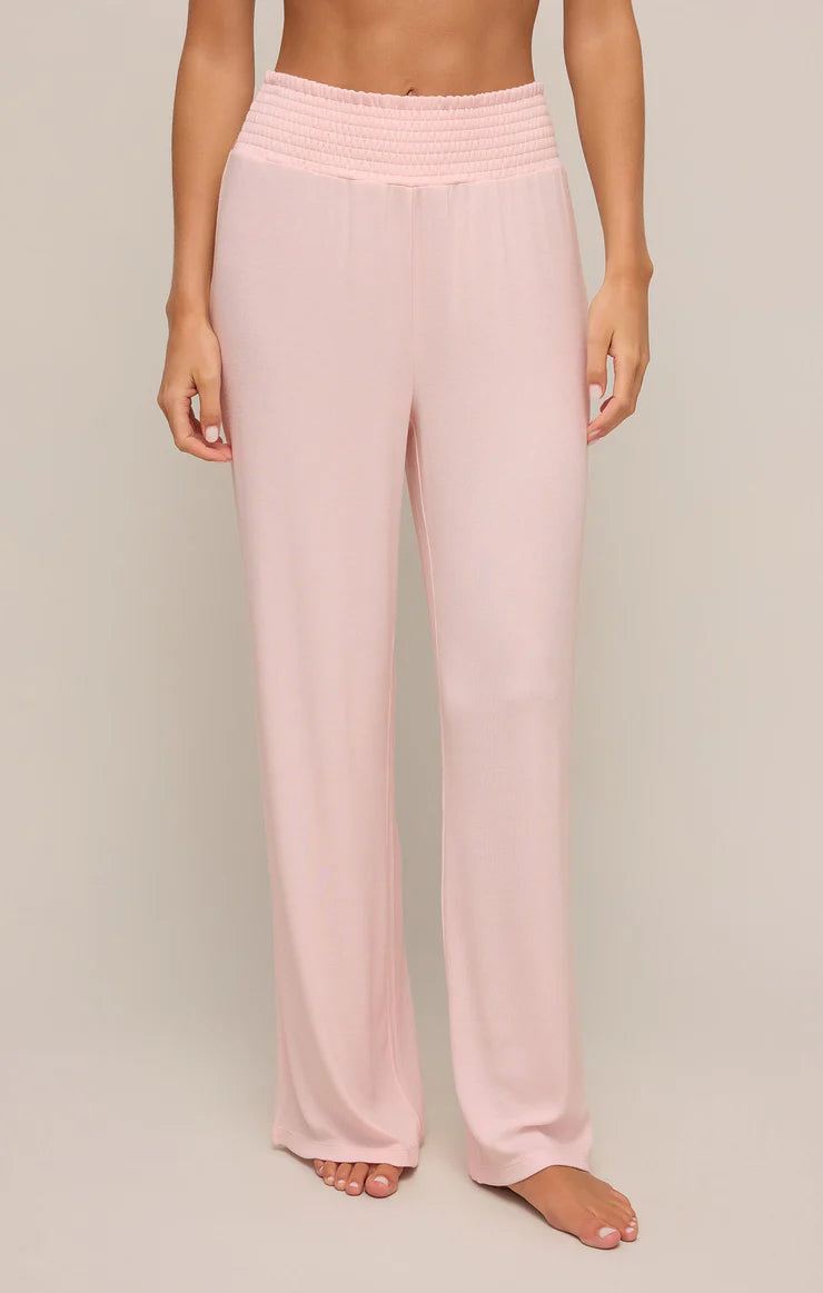 Dawn Lux Rib Pant - Whisper Pink