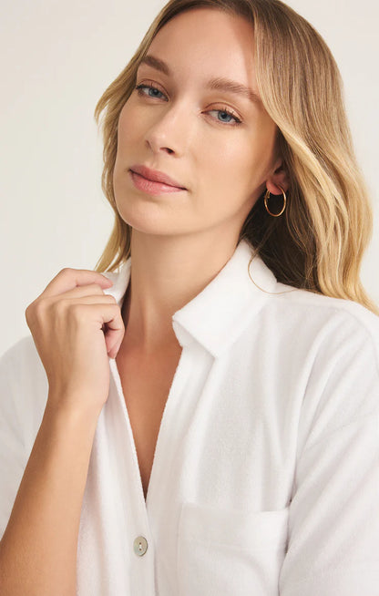 Azur Terry Romper - White