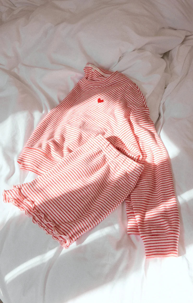 Bisous Stripe Long Sleeve Top