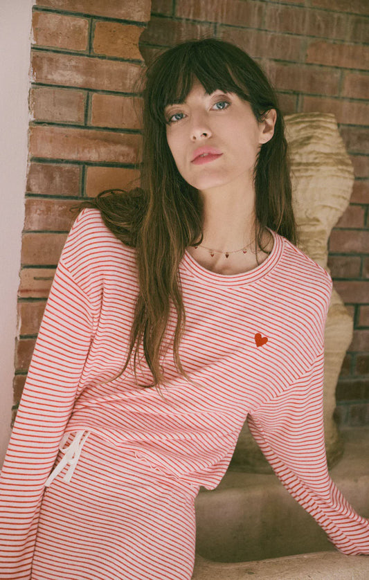 Bisous Stripe Long Sleeve Top