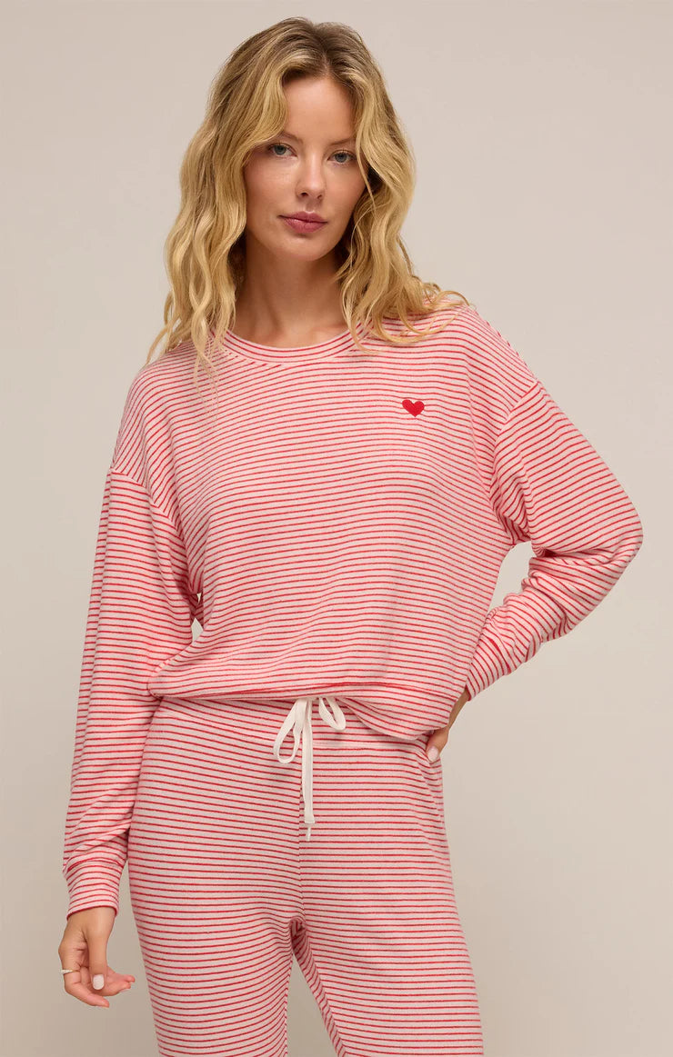 Bisous Stripe Long Sleeve Top